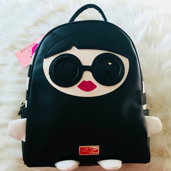 Betsey Johnson Superstar Anime Girl Black Backpack - Picture 2 of 6